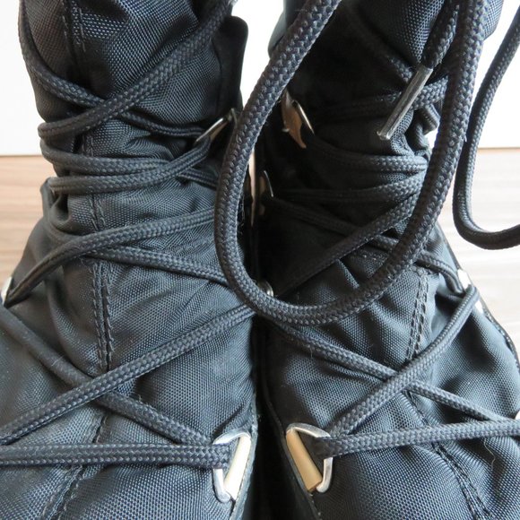 TECNICA ORIGINAL MOON BOOT W.E Monaco Felt Snow Boots in Black Women's Sz 7 - Picture 11 of 16